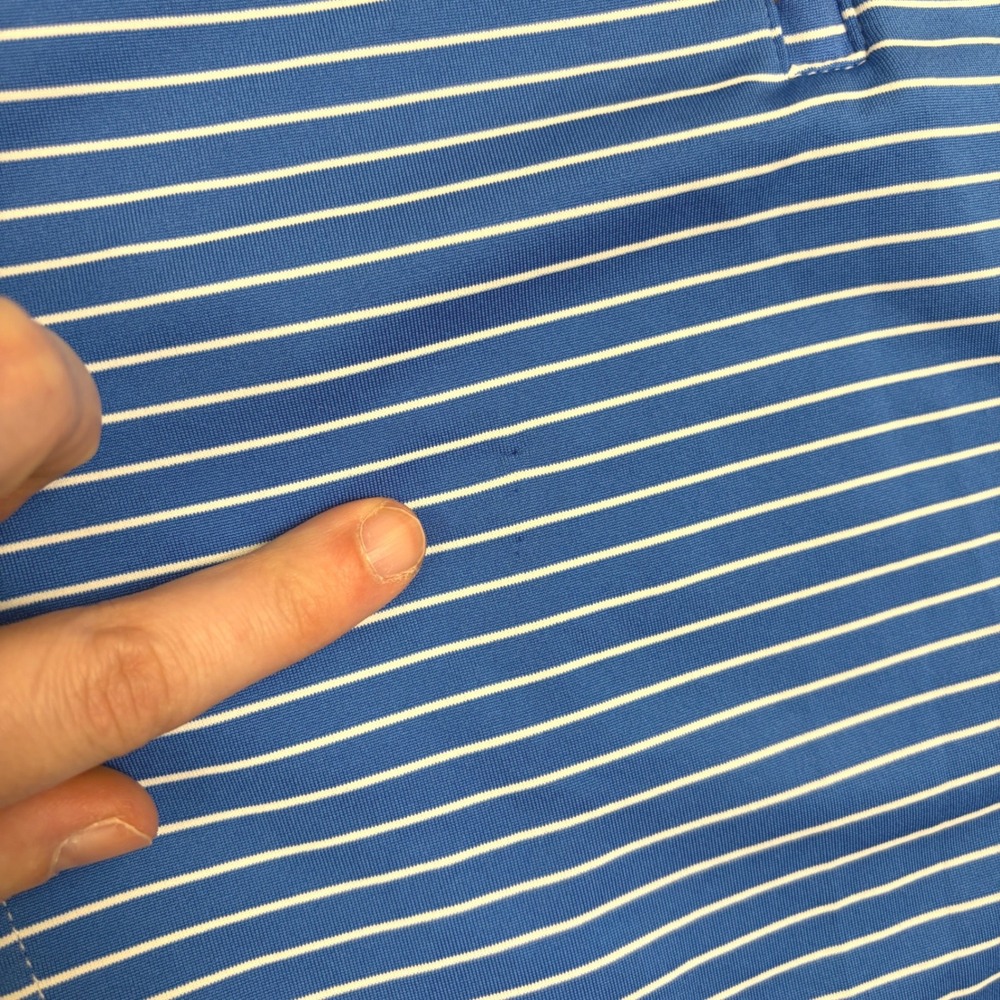 Peter Millar Womens M Blue Striped Quarter Zip Golf Pullover Polyester SPF - Picture 3 of 10